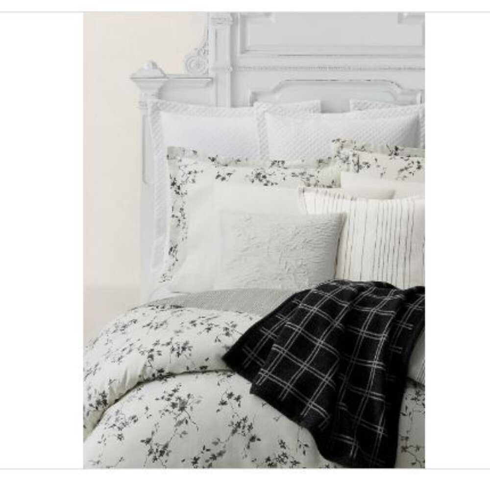 Ralph Lauren Munroe Duvet Cover - True Charcoal - Size Queen NWT